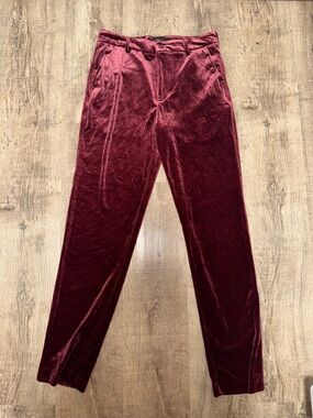 Women's Corduroy Trousers in Burgundy